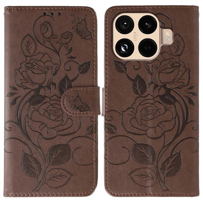 Rose Butterfly Embossed Leather Phone Case, For Xiaomi 17 Pro, For Xiaomi 17, For Xiaomi 15T Pro 5G, For Xiaomi 15T 5G