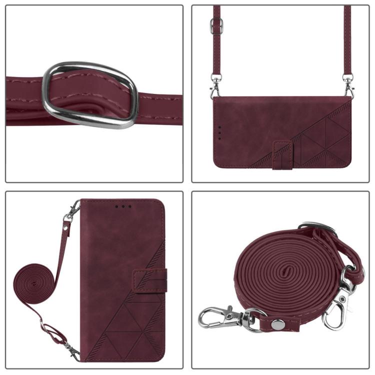 Crossbody 3D Embossed Flip Leather Phone Case, For Cricket Icon Plus 2026 / Icon 7 5G