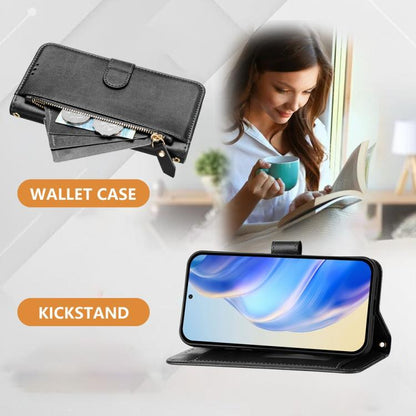 Multi-Card Slots Zipper Wallet Leather Phone Case, For OPPO Find X9, For OPPO Find X9 Pro