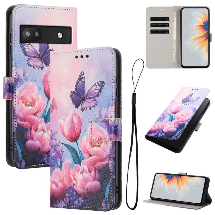 Color Drawing Pattern Leather Phone Case, For Google Pixel 7, For Google Pixel 6a