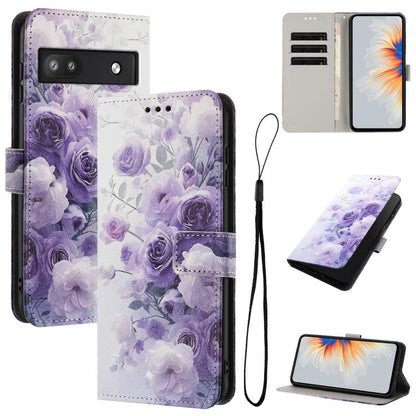 Color Drawing Pattern Leather Phone Case, For Google Pixel 7, For Google Pixel 6a