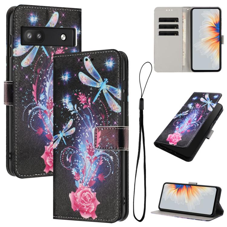 Color Drawing Pattern Leather Phone Case, For Google Pixel 7, For Google Pixel 6a