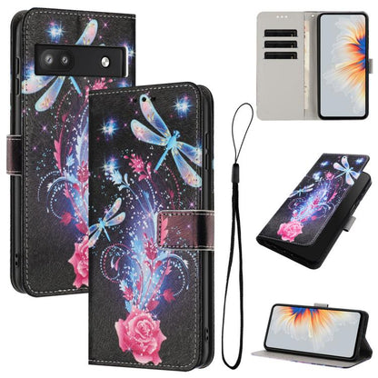 Color Drawing Pattern Leather Phone Case, For Google Pixel 7, For Google Pixel 6a