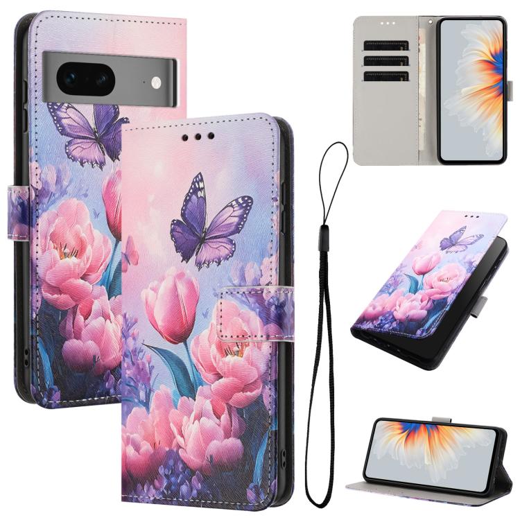 Color Drawing Pattern Leather Phone Case, For Google Pixel 7, For Google Pixel 6a