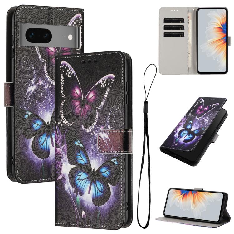 Color Drawing Pattern Leather Phone Case, For Google Pixel 7, For Google Pixel 6a