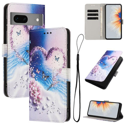 Color Drawing Pattern Leather Phone Case, For Google Pixel 7, For Google Pixel 6a