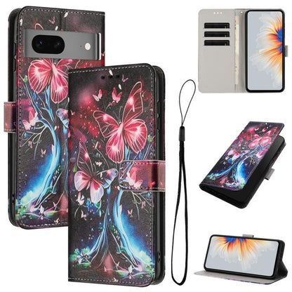 Color Drawing Pattern Leather Phone Case, For Google Pixel 7, For Google Pixel 6a