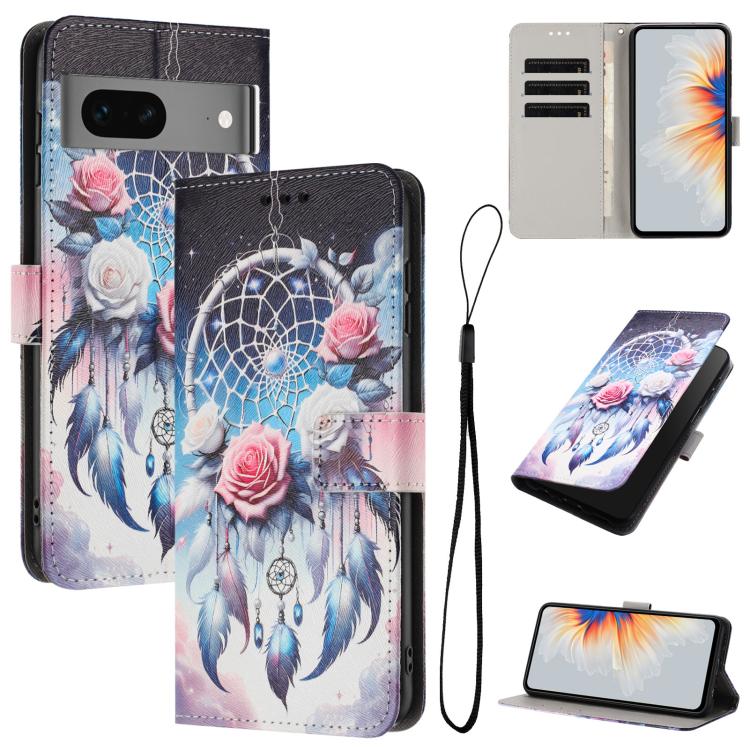 Color Drawing Pattern Leather Phone Case, For Google Pixel 7, For Google Pixel 6a
