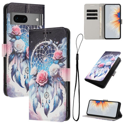 Color Drawing Pattern Leather Phone Case, For Google Pixel 7, For Google Pixel 6a