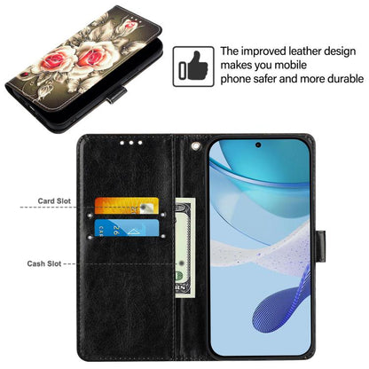 Colored Drawing Pattern Plain Weave Leather Phone Case, For Cricket Icon Plus 2026
