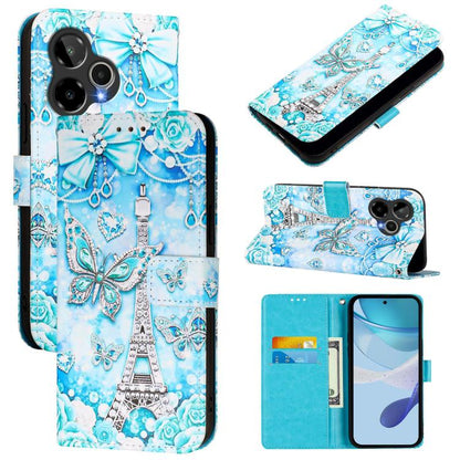 Colored Drawing Pattern Plain Weave Leather Phone Case, For Cricket Icon Plus 2026