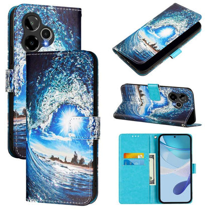 Colored Drawing Pattern Plain Weave Leather Phone Case, For Cricket Icon Plus 2026