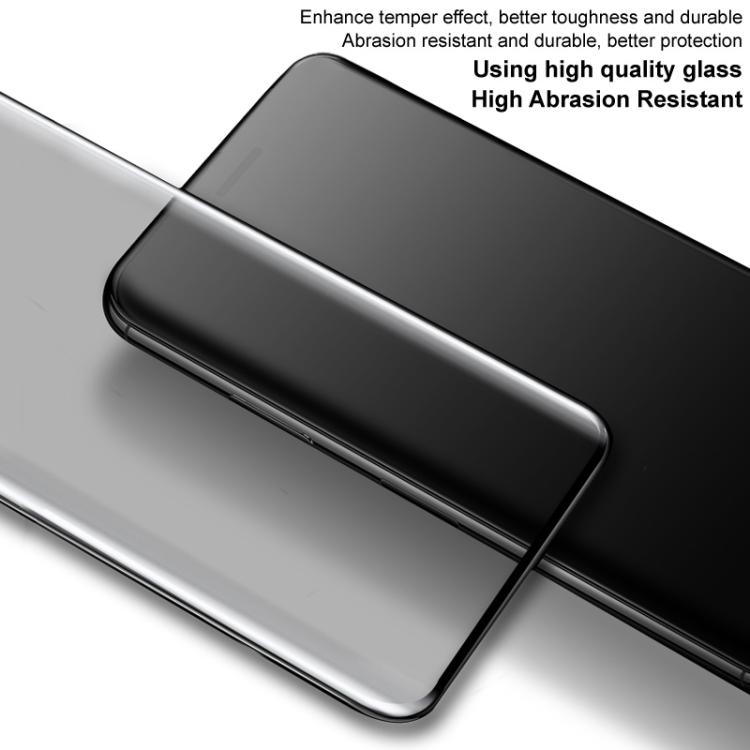 Privacy tempered glass screen protector close-up on phone edge