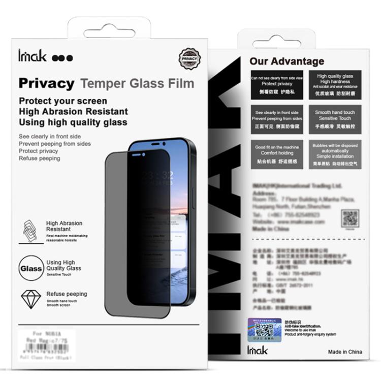 Privacy tempered glass screen protector retail boxes, with phone cutout graphic