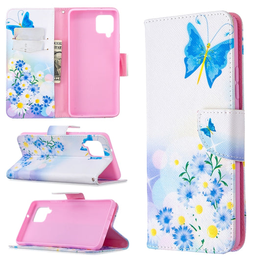 Butterfly floral flip wallet phone case with card slots and phone holder