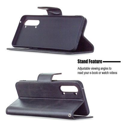 Flip phone wallet case with kickstand and card slots; dark