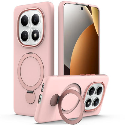 Pink phone case with pivot ring holder, TPU hybrid cover with camera cutouts