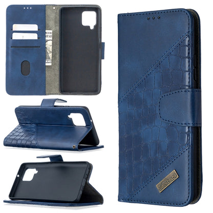 Blue crocodile-texture PU leather flip phone wallet case with card slots