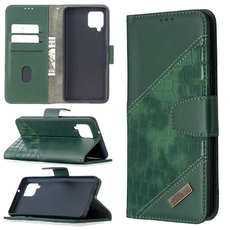 Green crocodile-texture PU leather flip phone wallet case with card slots