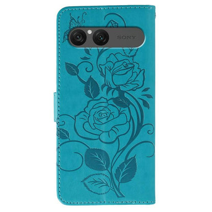 Rose Butterfly Embossed Leather Phone Case, For Sony Xperia 10 VII