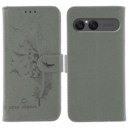 Feather Pattern Litchi Texture Leather Phone Case, For Sony Xperia 10 VII