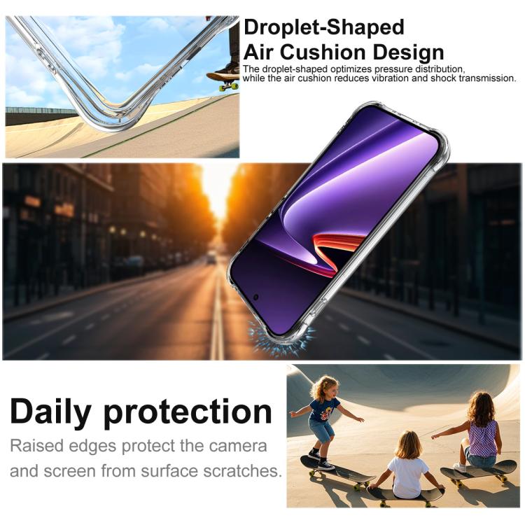 Transparent TPU phone case with drop-shaped air cushion bumper design