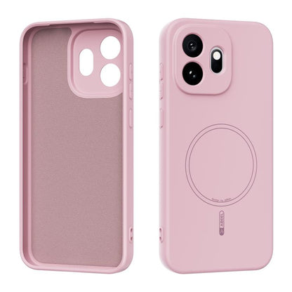 Pink MagSafe phone case with camera cutouts and circular magnetic ring on back