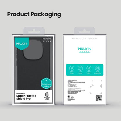 NILLKIN Super Frosted Shield Pro phone case retail packaging, dark case design shown