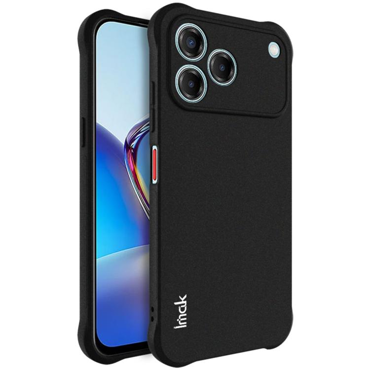 Shockproof matte black TPU phone case with raised camera bezel and side button covers