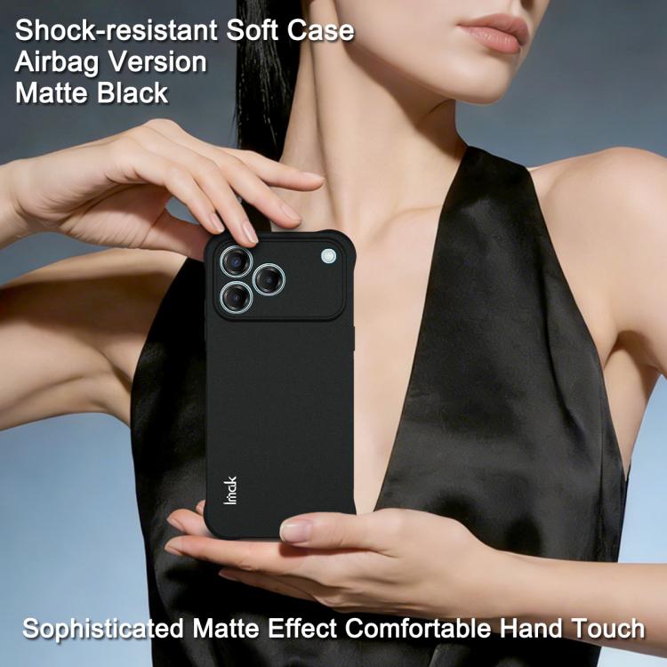 Matte black shock-resistant TPU phone case with camera protection and comfort hand feel