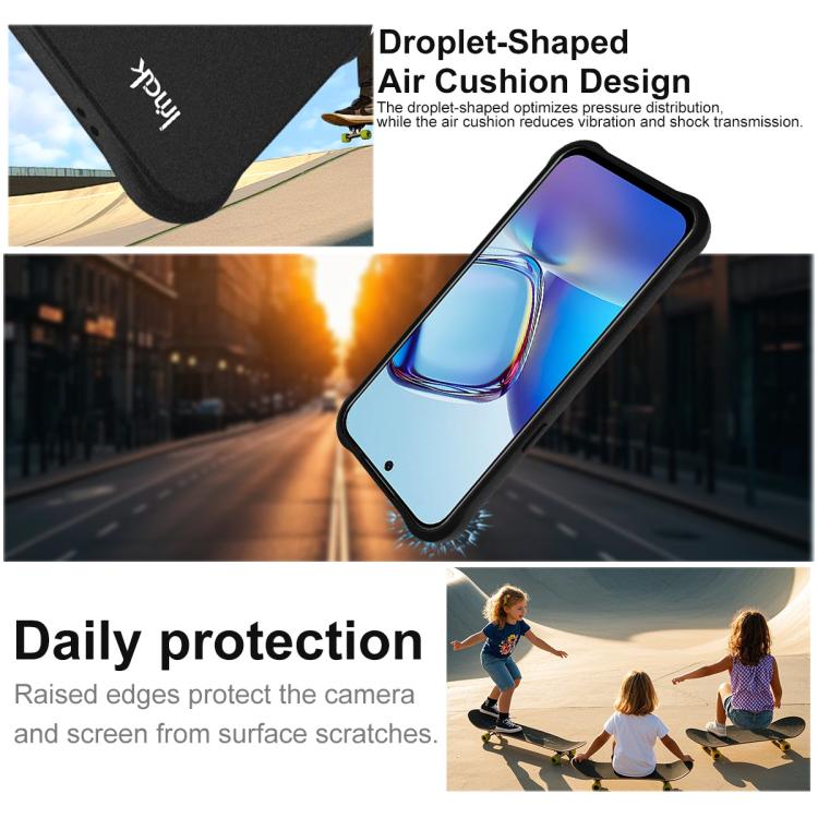 Shockproof TPU phone case with corner air-cushion design and raised edges for screen