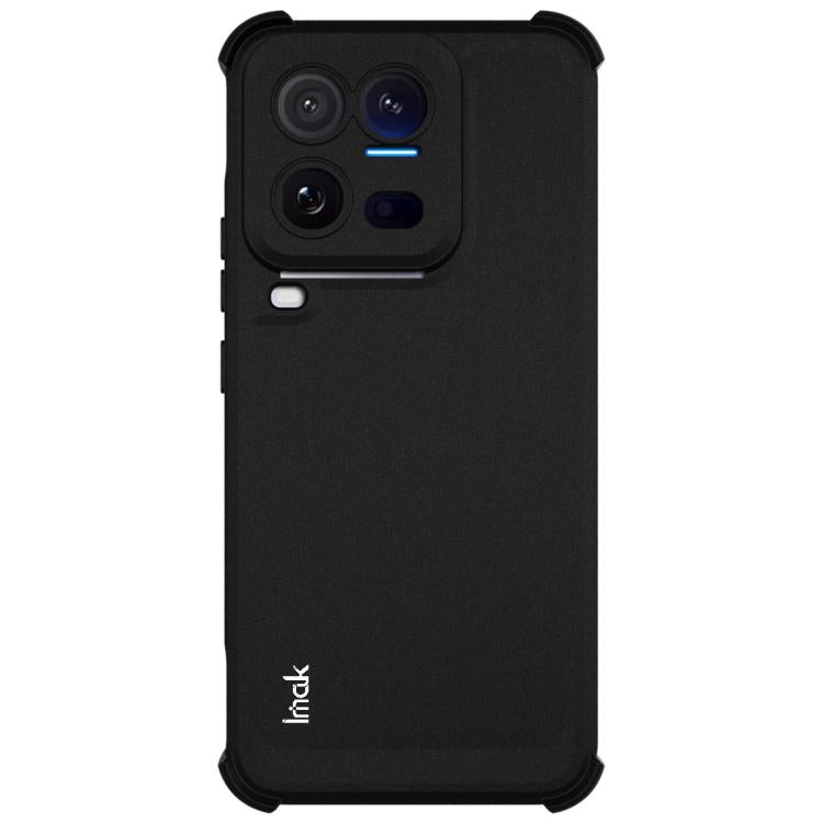 Shockproof airbag TPU phone case, matte black, rear view with camera module cutouts