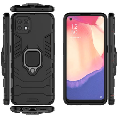 Black rugged phone case with magnetic ring holder, front and back with extra cover