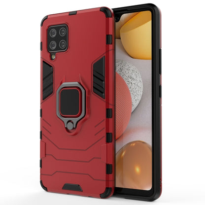 Rugged red shockproof case with magnetic ring holder and camera/speaker cutouts
