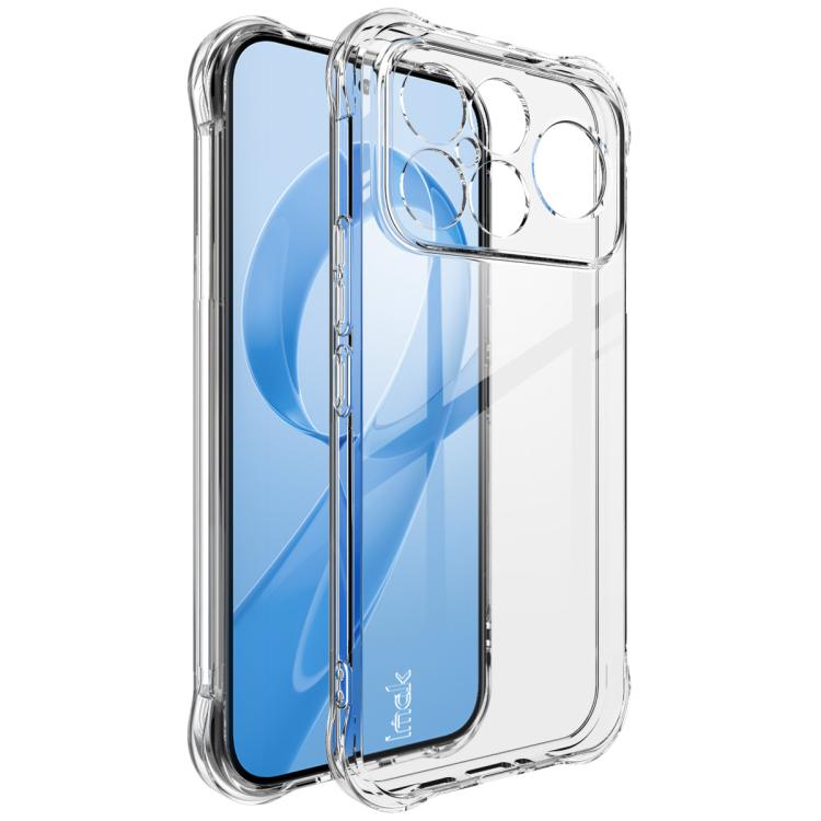Transparent TPU shockproof phone case with dual camera cutouts and precise side openings.