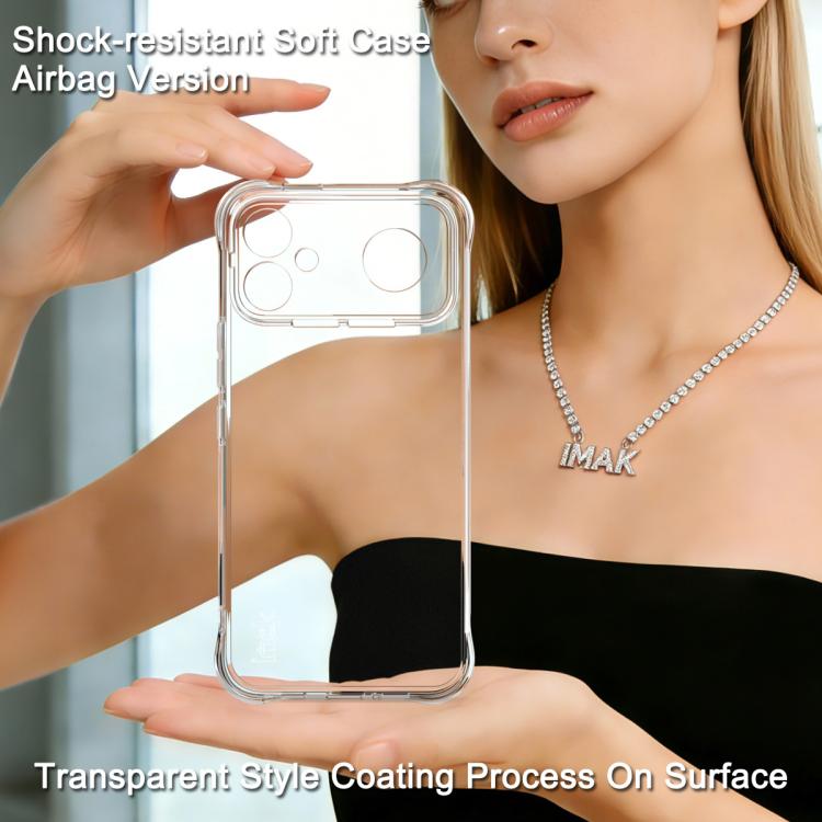 Transparent airbag-style shockproof TPU case with camera and speaker cutouts