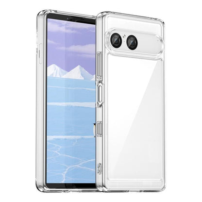 Clear transparent hybrid TPU phone case with camera cutout and protective edges