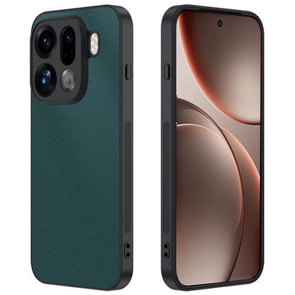 Ultra-thin green leather phone case with cutouts for camera and buttons