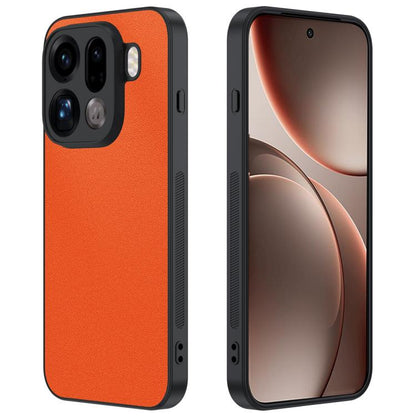 Ultra-thin leather phone case, orange, textured back with camera cutout