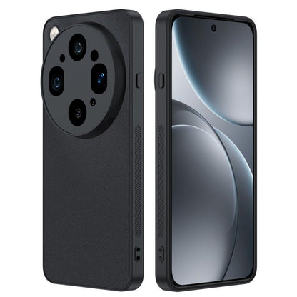 Ultra-thin leather phone case, black, textured finish with camera cutout