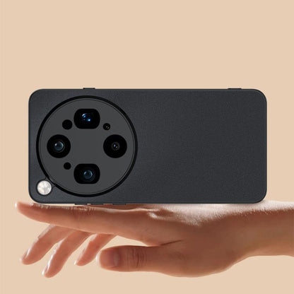 Ultra-thin leather phone case, black, camera cutout and protective lip edge