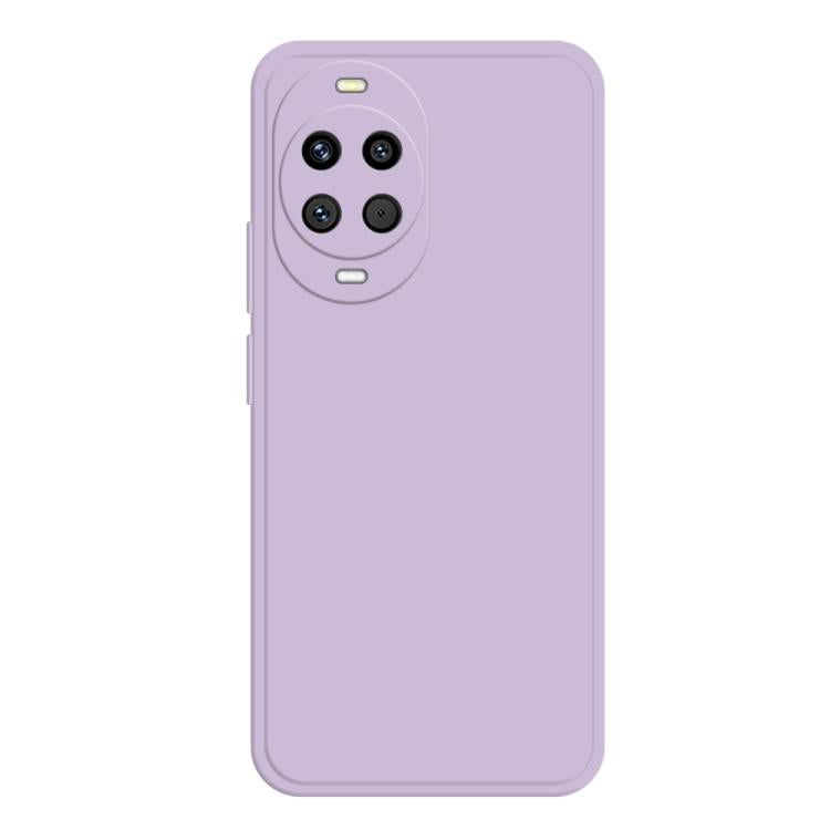 Liquid silicone phone case in light purple with camera cutout and side buttons