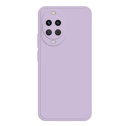 Liquid silicone phone case in light purple with camera cutout and side buttons