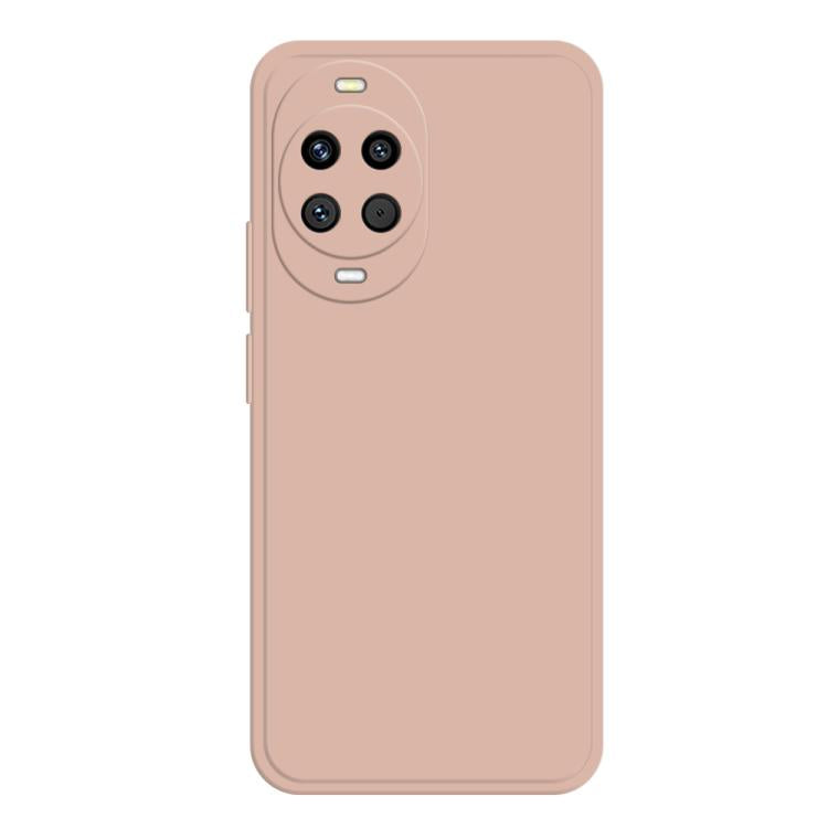 Liquid silicone phone case in light beige with camera cutout and side buttons