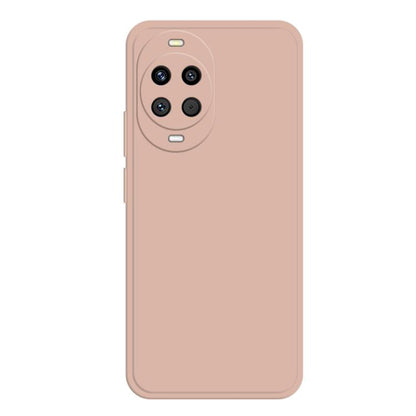 Liquid silicone phone case in light beige with camera cutout and side buttons
