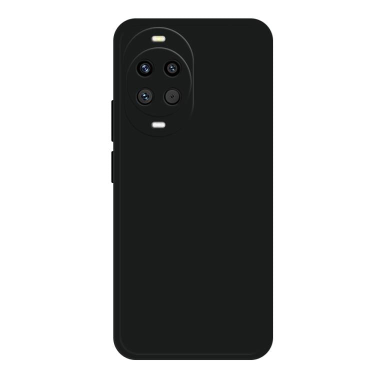 Liquid silicone phone case in black with camera cutout and side buttons