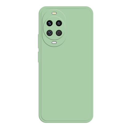 Liquid silicone phone case in pale green with camera cutout and side buttons