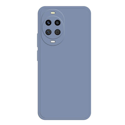 Liquid silicone phone case in slate blue with camera cutout and side buttons