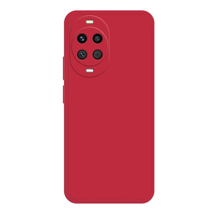 Liquid silicone phone case in bright red with camera cutout and side buttons