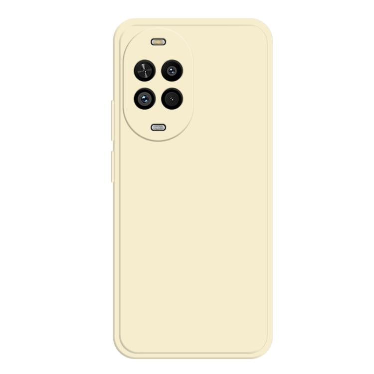 White silicone phone case with quad camera cutout and side button openings.